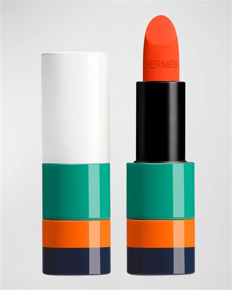 Hermes Rouge Hermes Matte Lipstick, 44 Orange Neon.